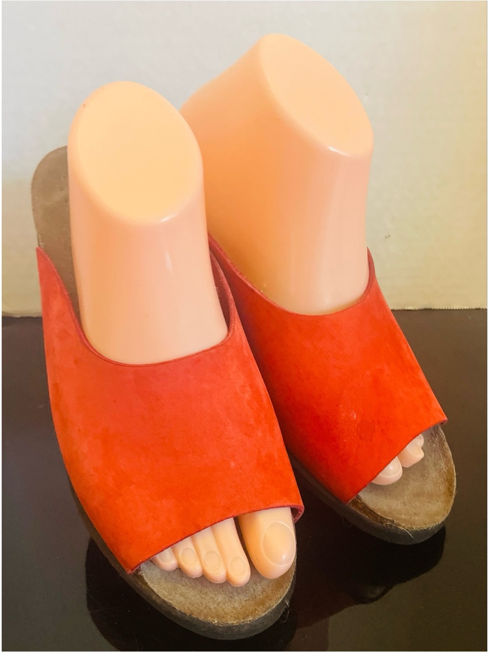 Mephisto Essy Sandalbuck womens red leather open toe slides size EU 40/10Red